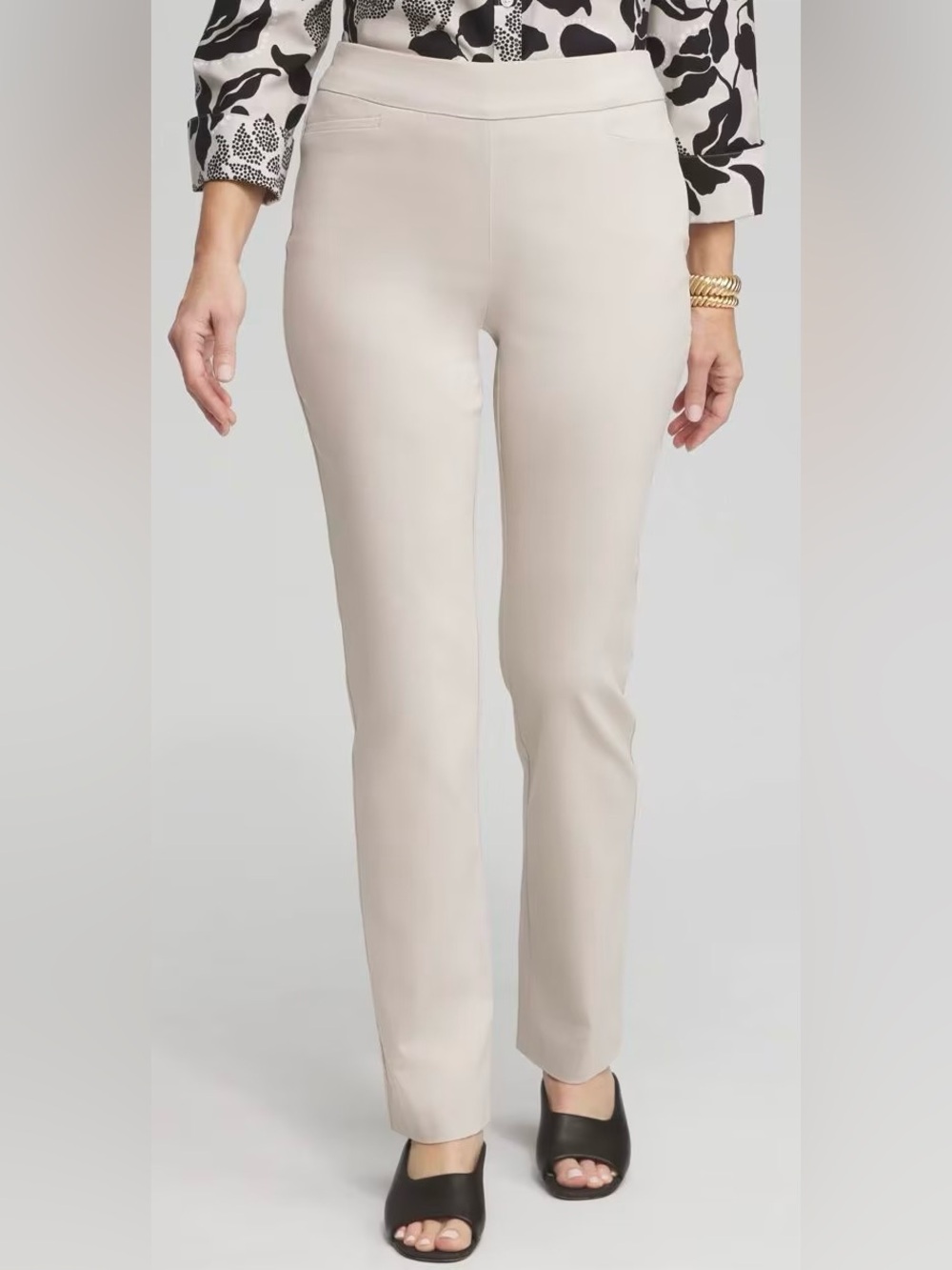 Chico's Petite Brigitte Slim Pull-On Pants in Smoky Taupe